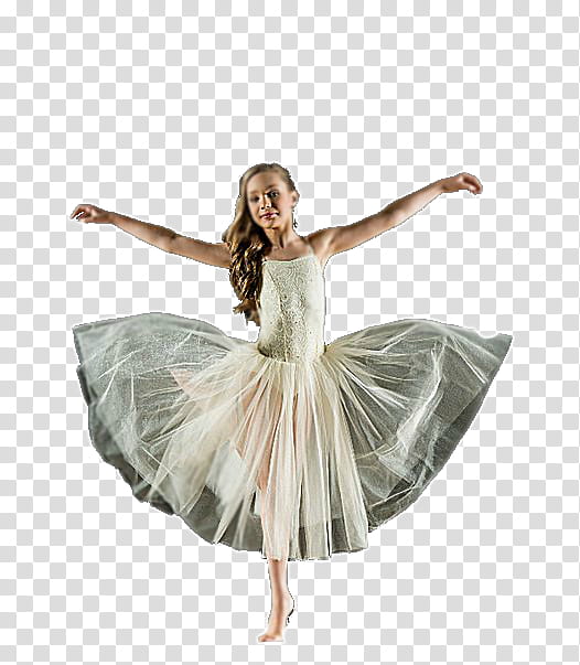 Dance Moms Renovado Parte , ballet girl wearing white chiffon dress transparent background PNG clipart