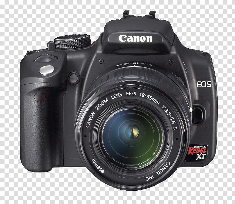 Second psd, black Canon EOS Rebel XT camera transparent background PNG clipart