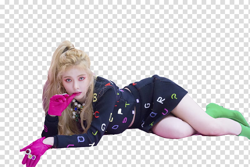Hyuna, woman laying transparent background PNG clipart