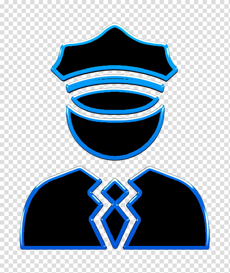 Police icon people icon Policeman icon, Guard Icon, Electric Blue, Logo, Symbol, Emblem transparent background PNG clipart