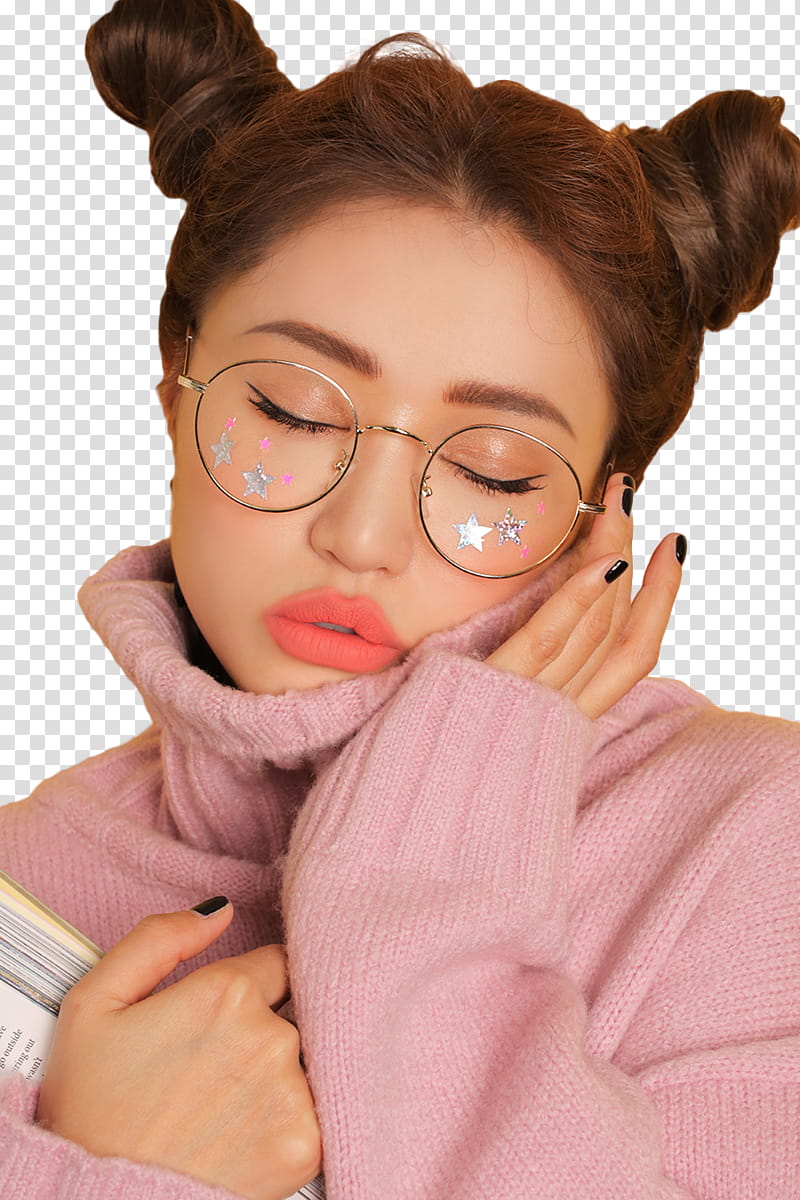 Park Sora Model STYLENANDA, woman closing her eyes transparent background PNG clipart