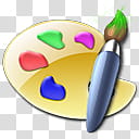 Paint Brush and Palette Icon, BrushPalette-Back-Green, yellow paint brush and panel illustration transparent background PNG clipart