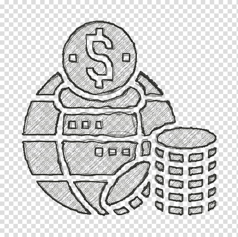 Globe icon Crowdfunding icon Global economy icon, Line Art, Coloring Book, Drawing transparent background PNG clipart