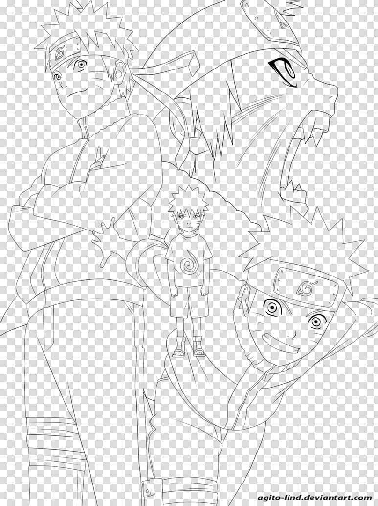 Naruto lineart, Uzumaki Naruto illustration transparent background PNG clipart