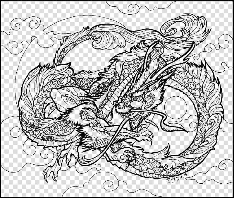 Eastern Sundance fundraiser lineart, black dragon sketch transparent background PNG clipart