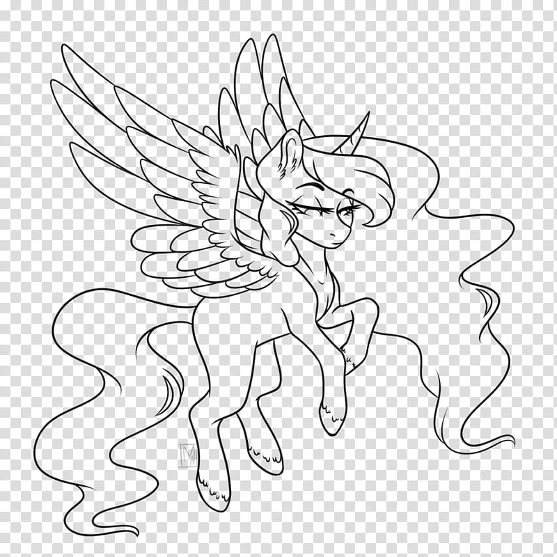 {Open Collab} : Luna, winged unicorn sketch transparent background PNG clipart