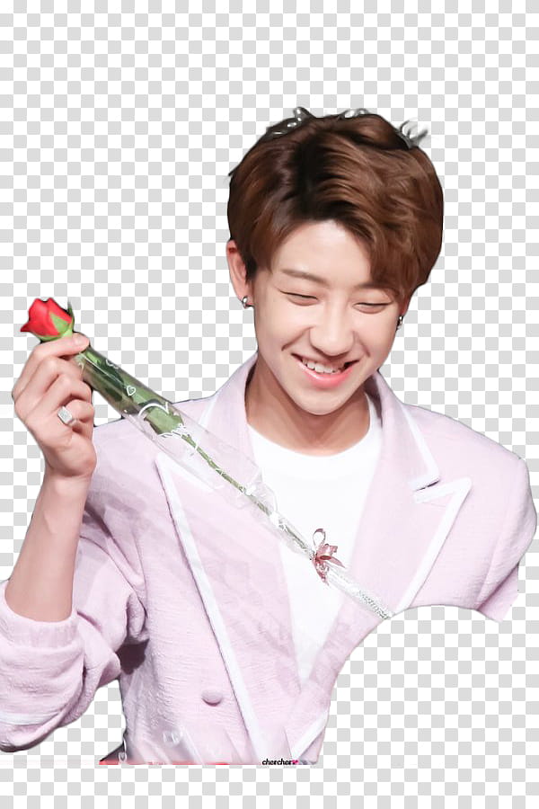 The Seventeen Fantaken Render , smiling man holding red rose flower transparent background PNG clipart