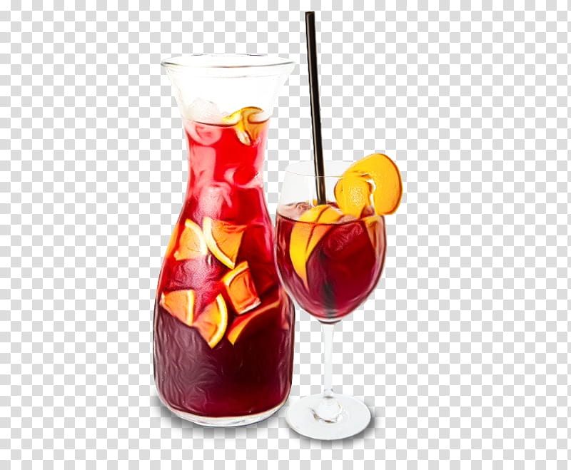 drink tinto de verano sangria woo woo hurricane, Watercolor, Paint, Wet Ink, Cocktail Garnish, Juice, Alcoholic Beverage, Distilled Beverage transparent background PNG clipart