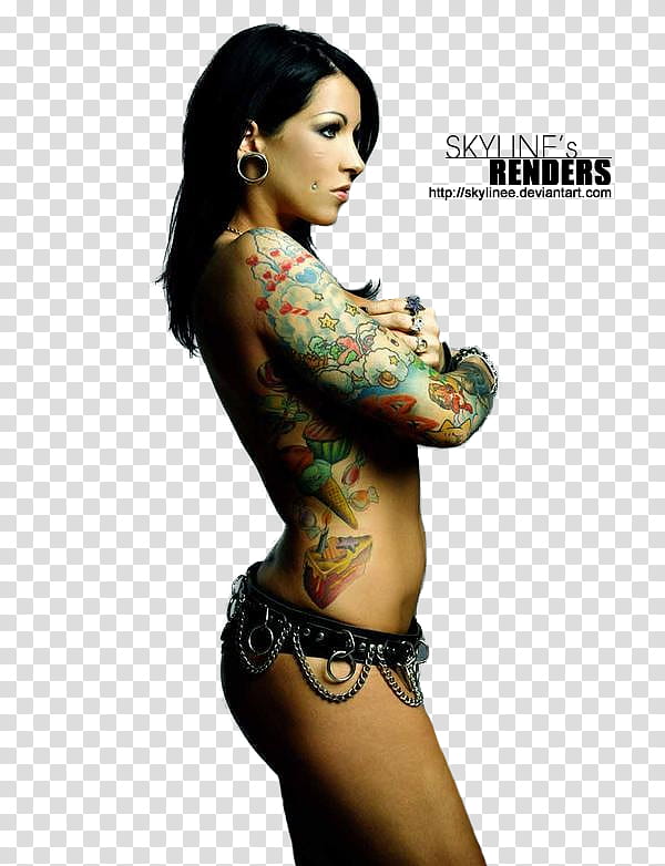 Skyline's Renders topless woman with tattooes transparent background PNG clipart