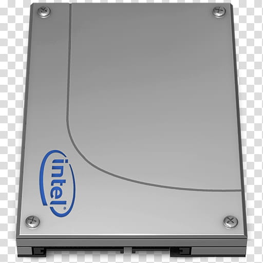 Intel SSD, gray Intel computer part illustration transparent background PNG clipart