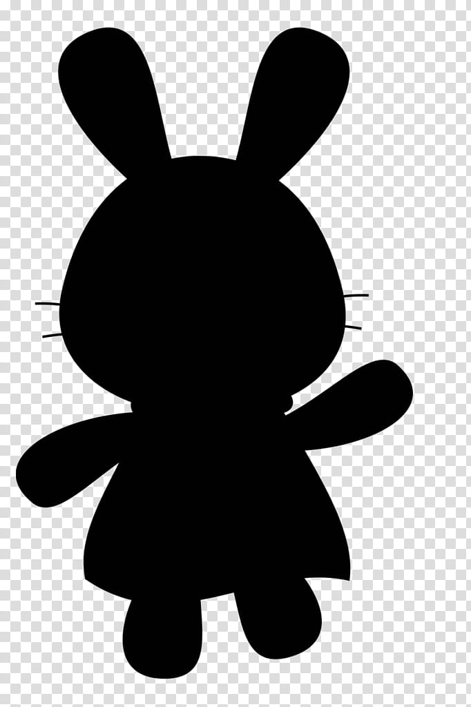 Rabbit, Black White M, Silhouette, Line, Black M, Cartoon, Blackandwhite, Rabbits And Hares transparent background PNG clipart