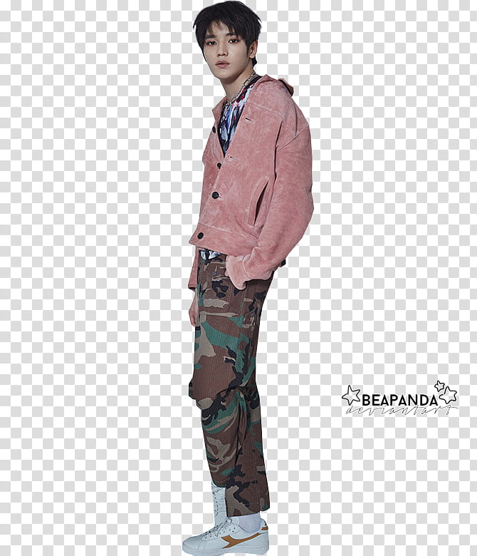 NCT , man wearing pink jacket transparent background PNG clipart