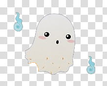 Kawaii O, white ghost illustration transparent background PNG clipart