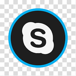 Circular Icon Set, Skype, blue and black Skype logo transparent background PNG clipart