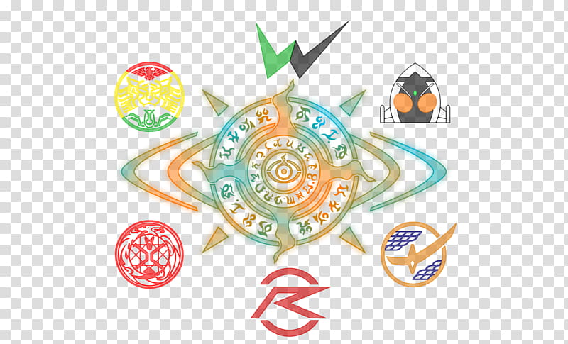 Kamen Rider Ghost Omega Attack Seal Legend, assorted symbols transparent background PNG clipart