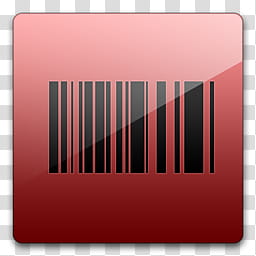 Glossy Standard  , red barcode icon transparent background PNG clipart