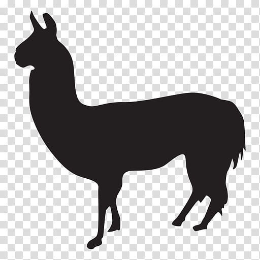 Llama, Santa Claus, Reindeer, Silhouette, Black, Camel Like Mammal, Black And White
, Live transparent background PNG clipart