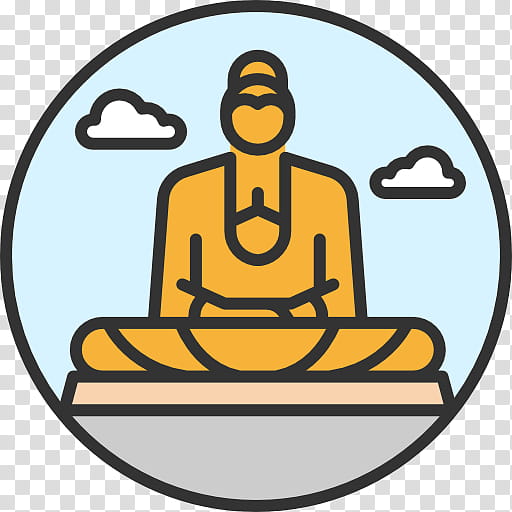 Buddha, Great Buddha Of Thailand, Buddhism, Yellow, Line, Area transparent background PNG clipart