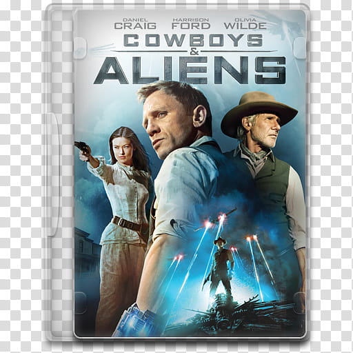 Movie Icon Mega , Cowboys & Aliens, closed Cowboys & Aliens DVD case transparent background PNG clipart