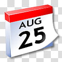 WinXP ICal, white, black, and red Aug  calendar illustration transparent background PNG clipart