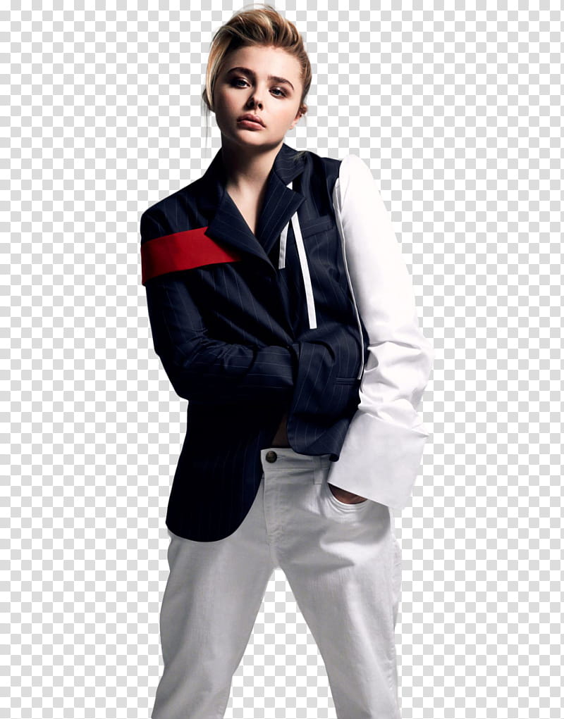 Chloe Moretz, Joey King wearing white and black blazer transparent background PNG clipart