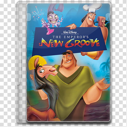 Movie Icon Mega , The Emperor's New Groove, Walt Disney New Groove movie case transparent background PNG clipart
