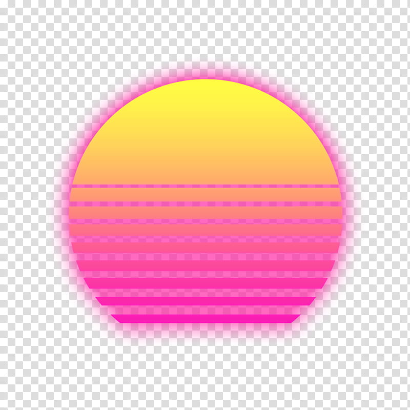 RetroWave Sun with Alpha background, round pink and yellow logo transparent background PNG clipart