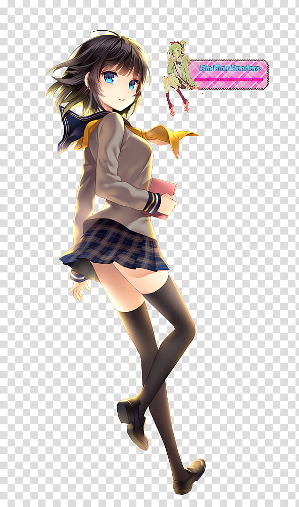 Shinonome Yuuko Render, female anime character transparent background PNG clipart