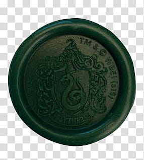 Slytherin, round black commemorative coin transparent background PNG clipart
