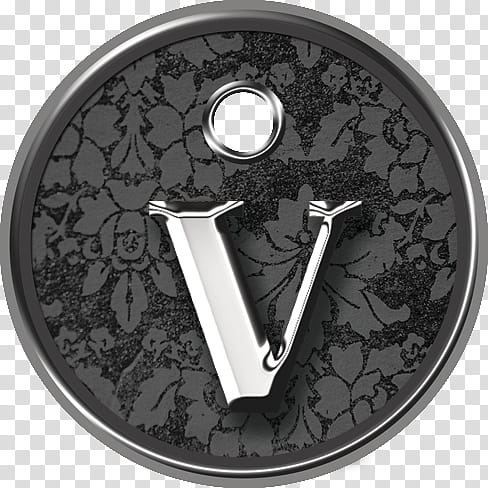 Metal Tags John Hancock, round gray and black V sign transparent background PNG clipart