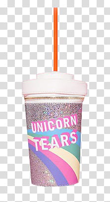 Quirky, Unicorn Tears disposable cup transparent background PNG clipart