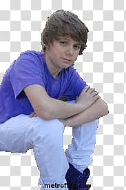 boy wearing blue t-shirt and white pants sitting transparent background PNG clipart