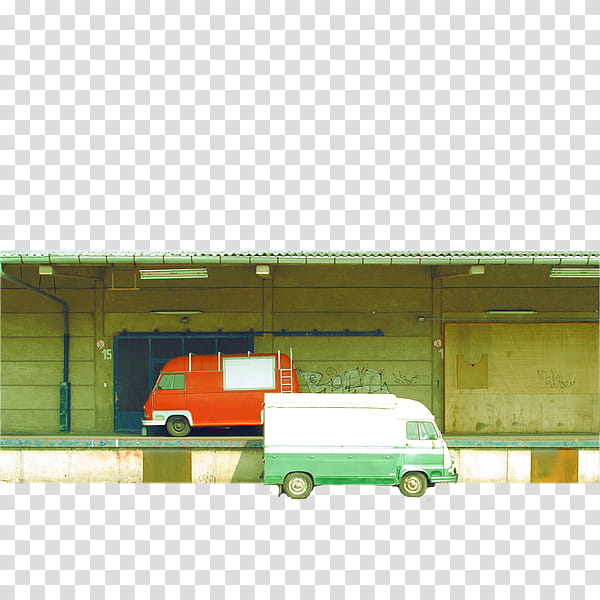 , two white and orange vehicles parked during daytime transparent background PNG clipart