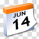 WinXP ICal, orange and white June  calendar art transparent background PNG clipart
