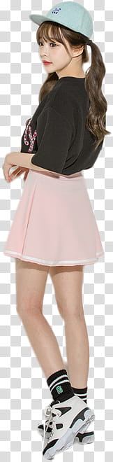 woman in gray cap wearing pink skirt transparent background PNG clipart