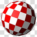 Amiga Boing Ball Icons Set, AmigaBoingBallFlatSidedShaded-, red and white checked ball illustration transparent background PNG clipart
