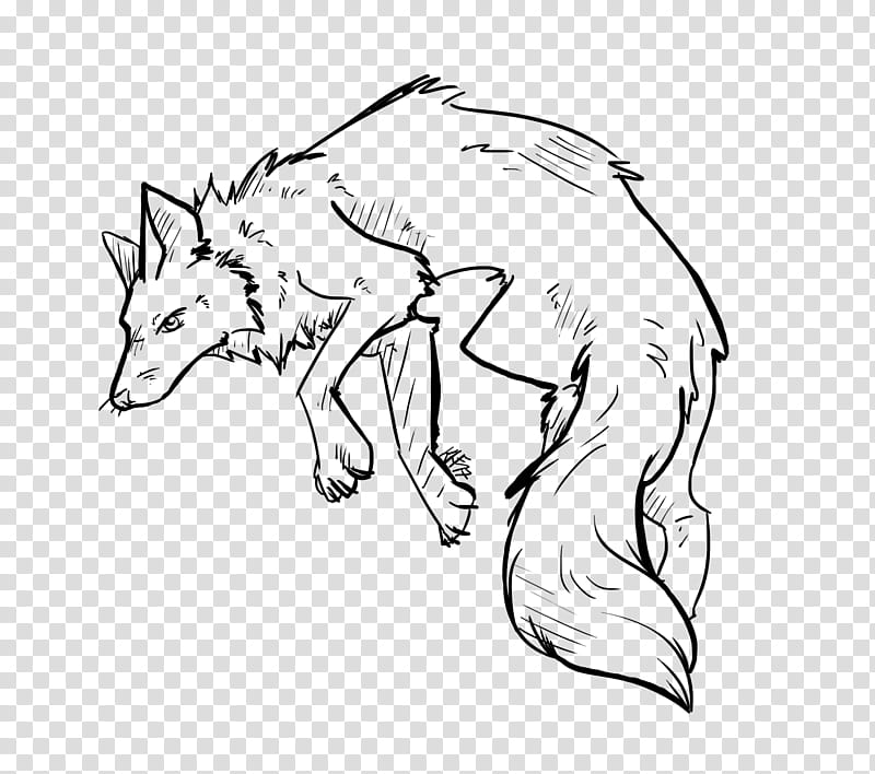 Free Fox lineart transparent background PNG clipart