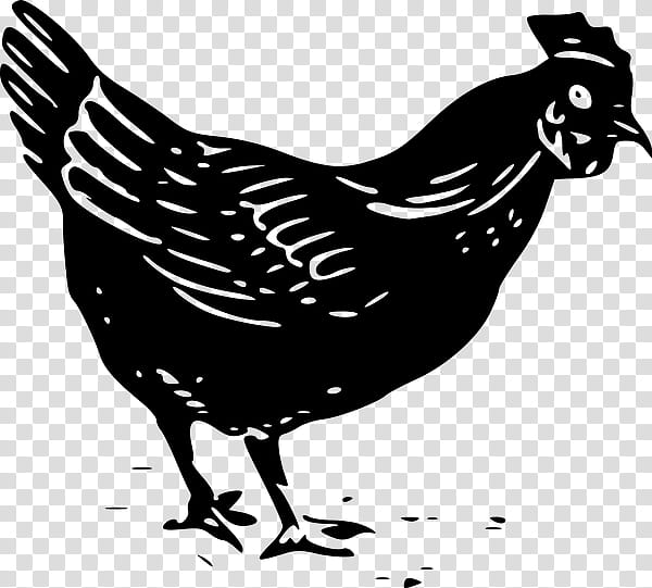 Chicken Nugget, Egg, Hen Black White, Rooster, Poultry, Bird, Beak, Fowl transparent background PNG clipart