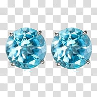 Resource Feeling Blue, pair of round blue diamond earrings transparent background PNG clipart