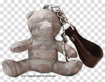 Accessori set, gray bear keychain transparent background PNG clipart