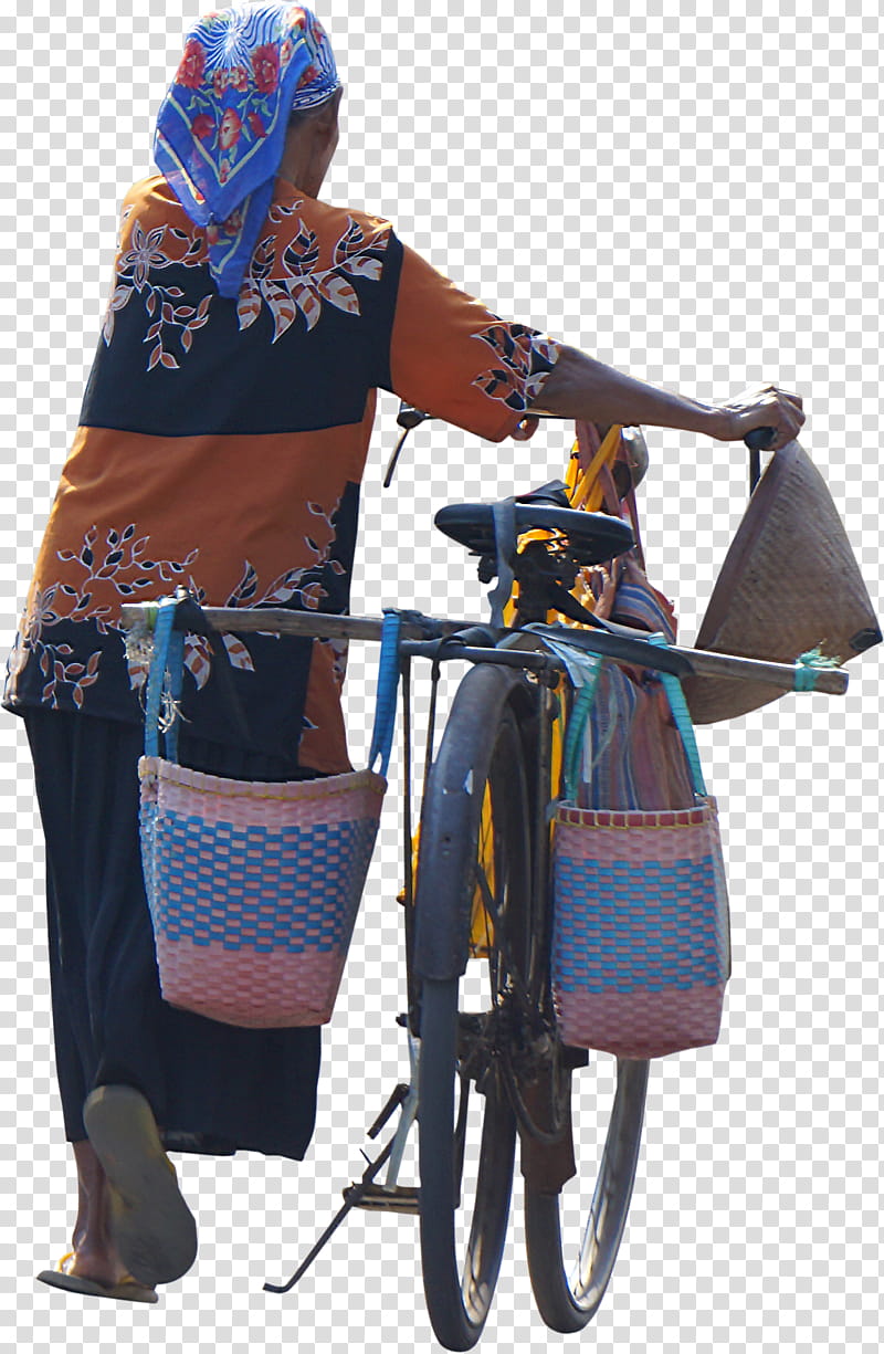 human, woman walking with bike transparent background PNG clipart