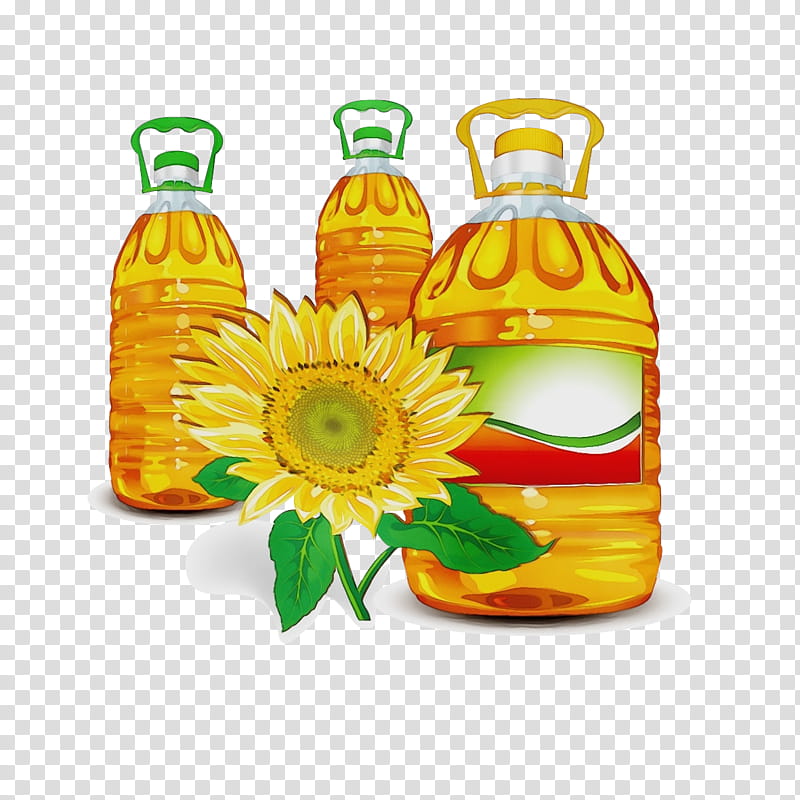 Watercolor Flower, Paint, Wet Ink, Cooking Oils, Soybean Oil, Olive Oil, Food, Yellow Grease transparent background PNG clipart