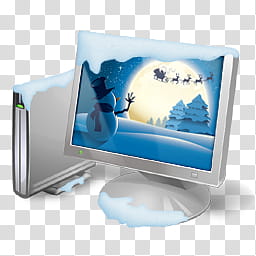 Christmas icons, My Computer transparent background PNG clipart