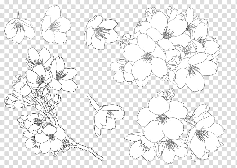 cherry tree clipart black and white cross