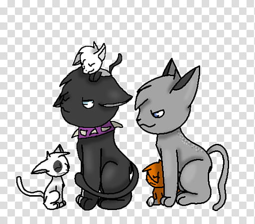 Scourge, Ashfur, and their kits, two gray cat print transparent background PNG clipart