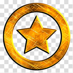 Yello Scratchet Metal Icons Part , star-circle transparent background PNG clipart