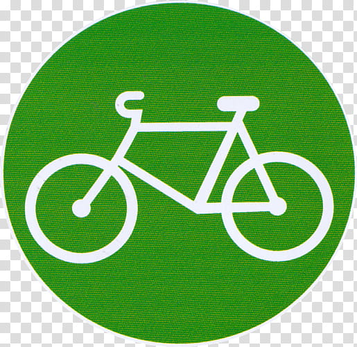 Green Circle, Bike Path, Bicycle, Road, Cycling, Traffic Sign, Bicycle Parking, Vehicle transparent background PNG clipart