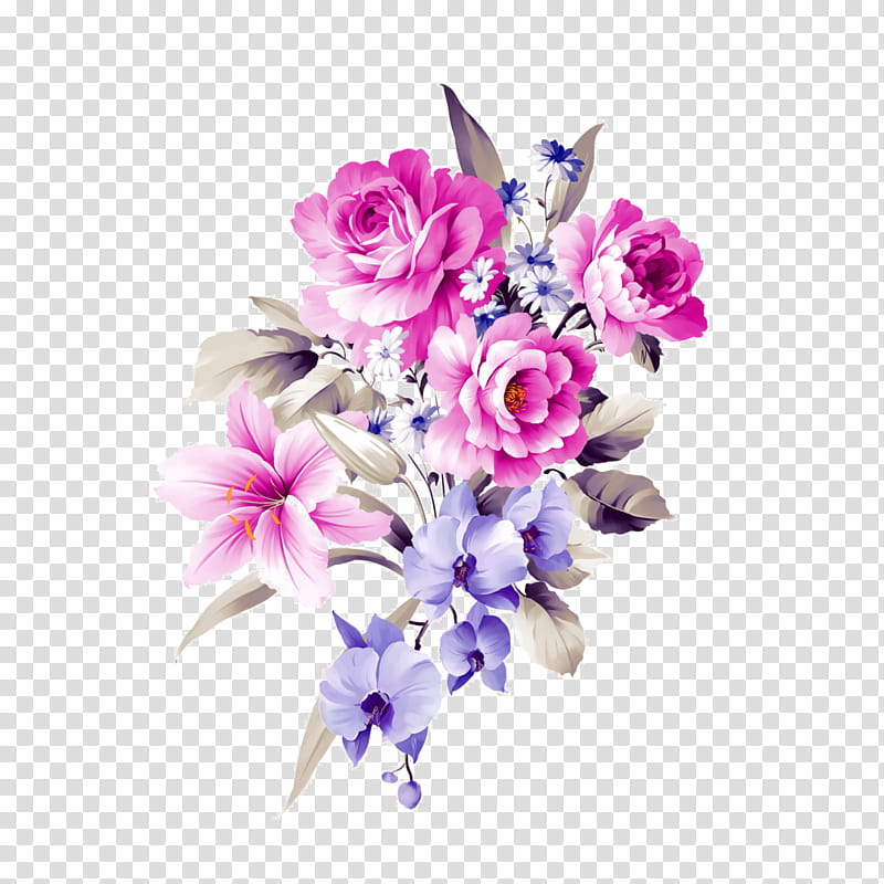 purple and pink flowers clipart