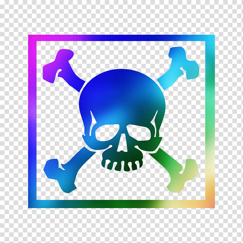 Human Skull Drawing, Jolly Roger, Skull And Crossbones, Piracy, Skeleton, Sticker, Electric Blue transparent background PNG clipart