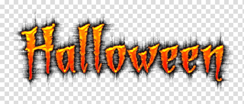 Free Halloween word art, orange Halloween text transparent background PNG clipart